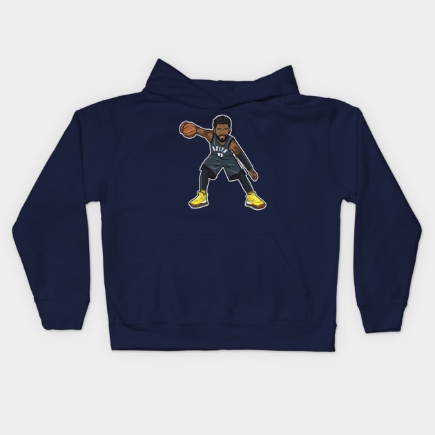 Kyrie Irving Cartoon Style BKLN Kids Hoodie by ray1007